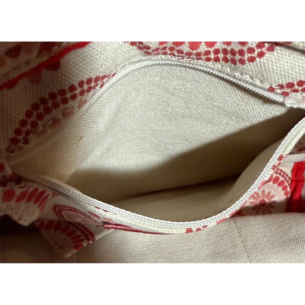 Tommy Hilfiger Medallion Floral Boho Canvas Tote Pink Red Bag Hawaiian